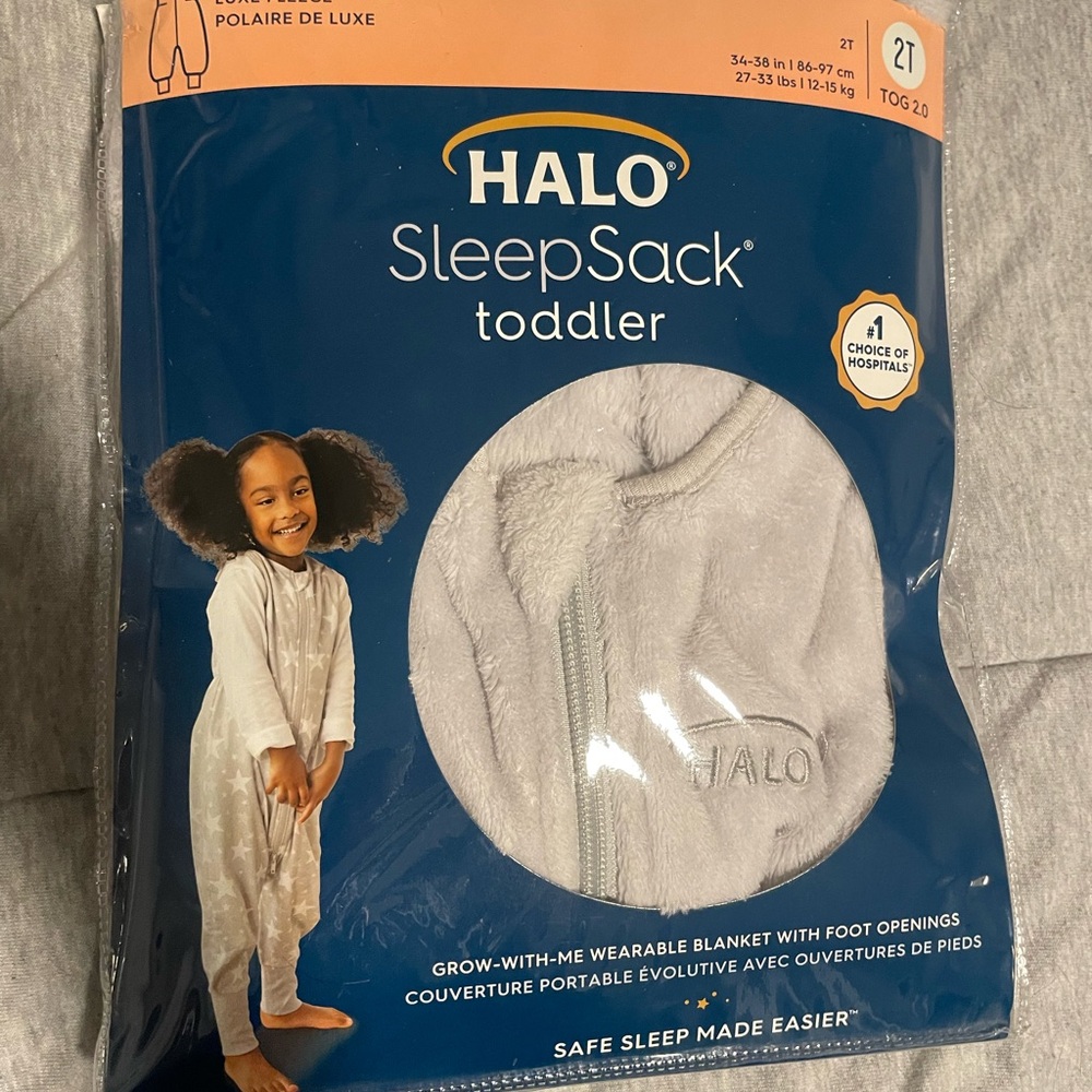 Halo Fleece SleepSack Toddler Footless - Gray